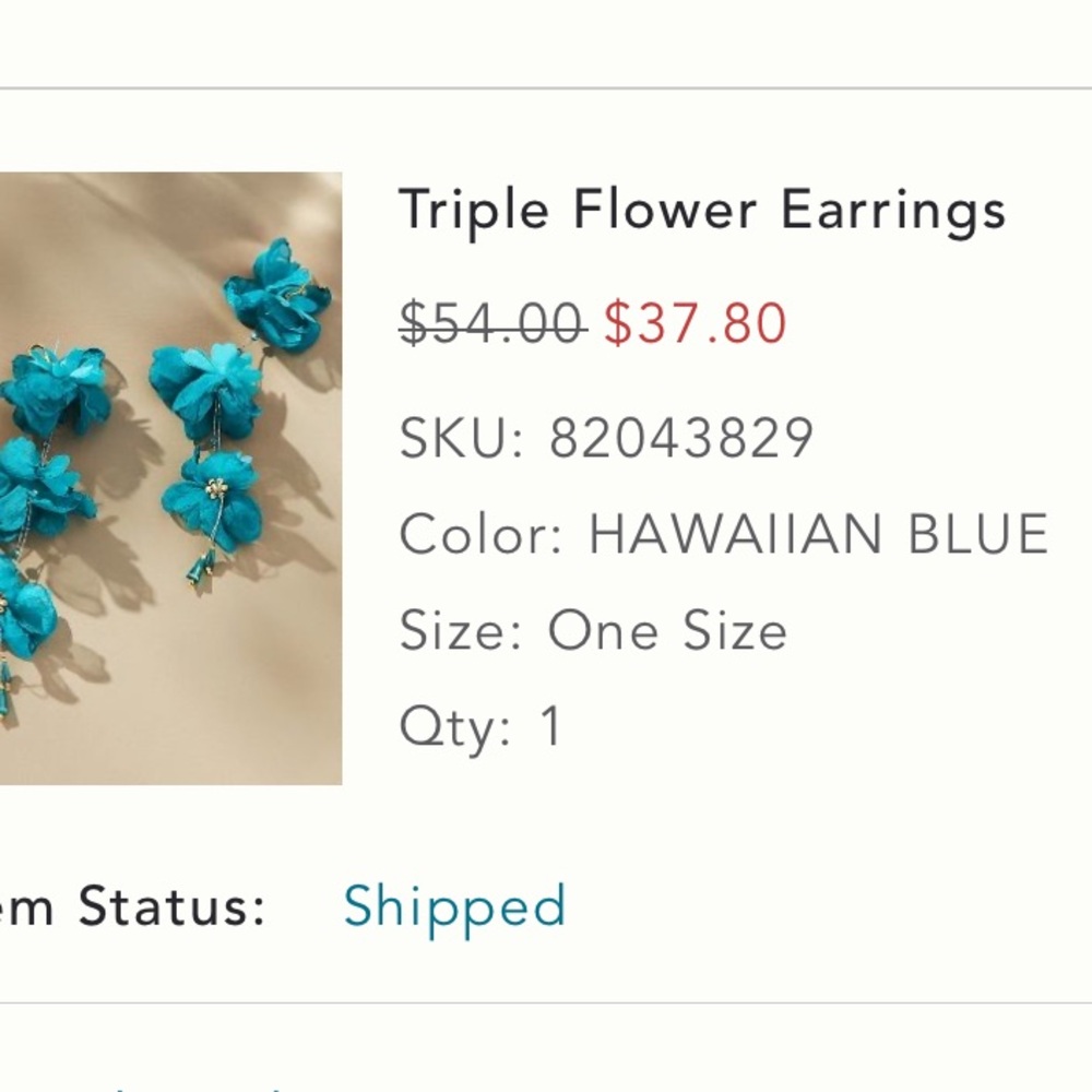 Triple Flower Earrings in Turquoise